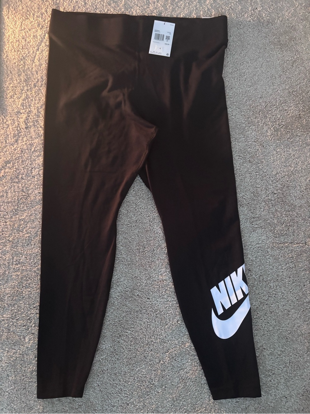 Nike Black Leggings with White Logo - Woman’s Bottoms